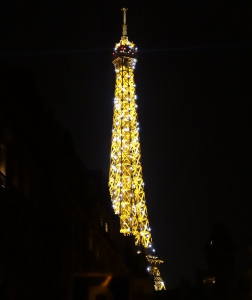 The Eiffel Tower in full sparkle mode