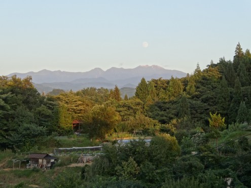 Moon rising over Takayama